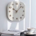 Modern Personality Wall Clock Simple Square Light Luxury Wooden Design for Home Living Room Bedroom Clock for Wall Decor