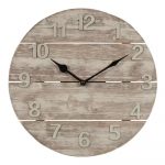 12 In. round Sunwashed Wood Quartz Analog Wall Clock