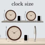 French Ancient Style Crystal Porcelain round Simple Pattern Wooden Wall Clock Living Room Bedroom Kitchen Home Decoration Wall Clock Silent Quartz Clock Holiday Gift 12 Inches 14 Inches 16Inch (Without Battery)