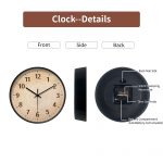 Round Wood - Grain Decor Wall Clock, Tree - Ring Pattern (Batteries Not Included), 10-16 Inches