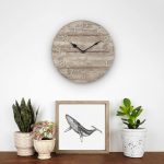 12 In. round Sunwashed Wood Quartz Analog Wall Clock