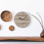 12 In. round Sunwashed Wood Quartz Analog Wall Clock