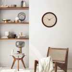 French Ancient Style Crystal Porcelain round Simple Pattern Wooden Wall Clock Living Room Bedroom Kitchen Home Decoration Wall Clock Silent Quartz Clock Holiday Gift 12 Inches 14 Inches 16Inch (Without Battery)