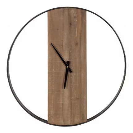 Ladd Natural/Black Industrial Wall Clock