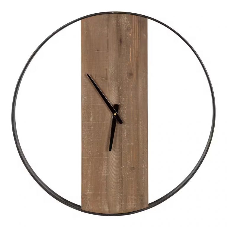 Ladd Natural/Black Industrial Wall Clock