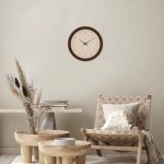 French Ancient Style Crystal Porcelain round Simple Pattern Wooden Wall Clock Living Room Bedroom Kitchen Home Decoration Wall Clock Silent Quartz Clock Holiday Gift 12 Inches 14 Inches 16Inch (Without Battery)