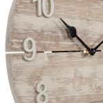 12 In. round Sunwashed Wood Quartz Analog Wall Clock