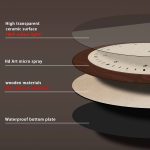 French Ancient Style Crystal Porcelain round Simple Pattern Wooden Wall Clock Living Room Bedroom Kitchen Home Decoration Wall Clock Silent Quartz Clock Holiday Gift 12 Inches 14 Inches 16Inch (Without Battery)