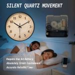 Round Wood - Grain Decor Wall Clock, Tree - Ring Pattern (Batteries Not Included), 10-16 Inches