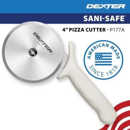 Dexter-Russell 4" Pizza Cutter, P177A-4PCP | SANI-SAFE Series, Stainless Steel Blade with Slip-Resistant Polypropylene Handle | Heavy-Duty Rotary Cutter for Pizza, Pastry & More | Made in USA